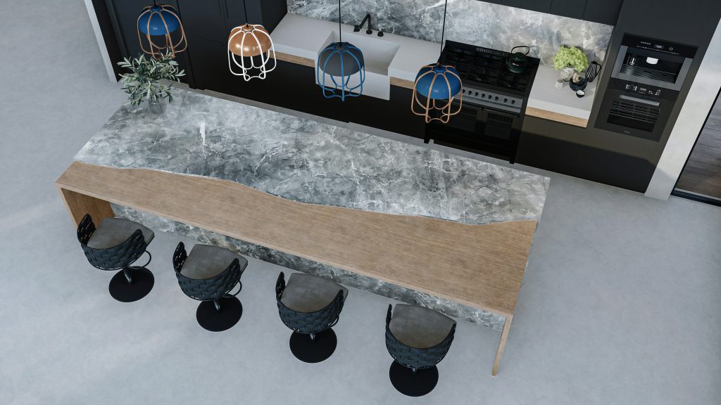 propozycja ukształtowania wnętrza kuchni z jadalnią