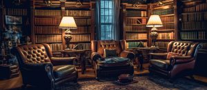 arańżacja pokoju retro z biblioteczkami - regały i biblioteczki vintage